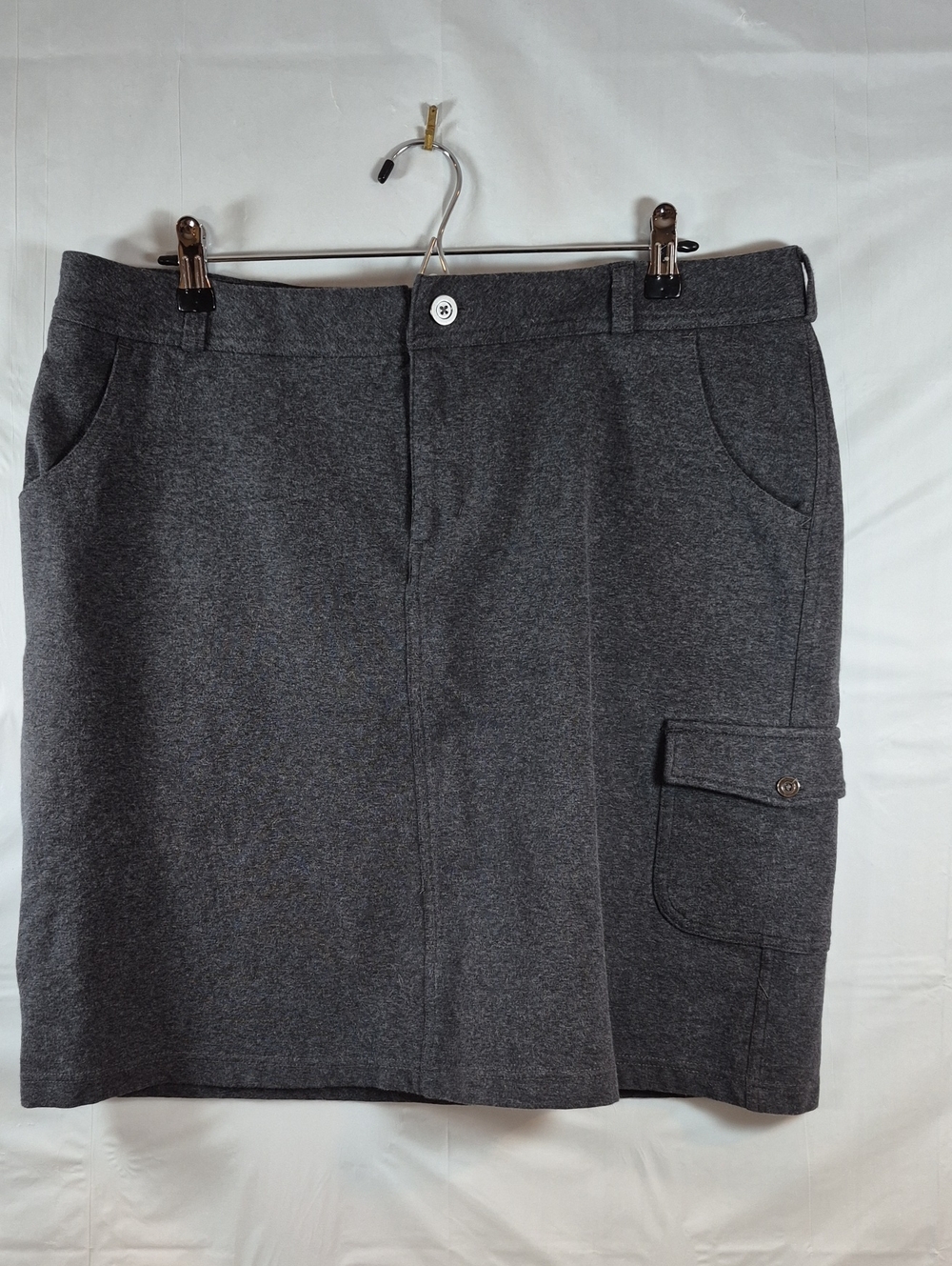 Duluth Trading Co Charcoal Gray Cargo Utility Skirt Size 16